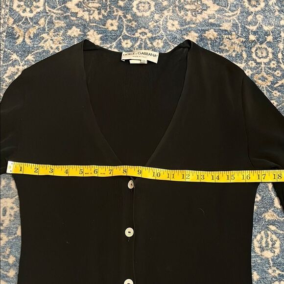 Dolce & Gabbana Black Semi Sheer Button-Up Cardigan Luxury Office Minimalist - Picture 7 of 10